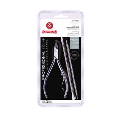 778-EP	MUNDIAL STAINLESS STEEL CUTICLE NIPPER WITH 2 IN 1 CUTICLE PUSHER + STICK