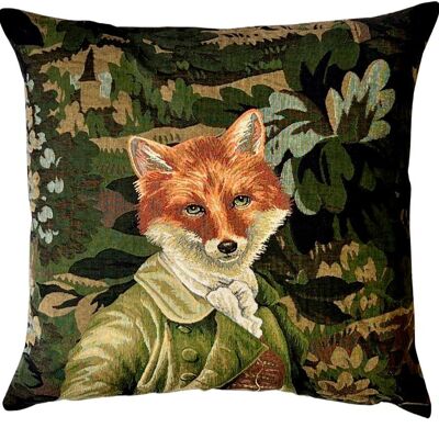 housse de coussin renard verdure