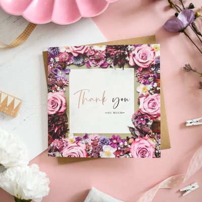 Thank You Floral Foiled Greeting Card