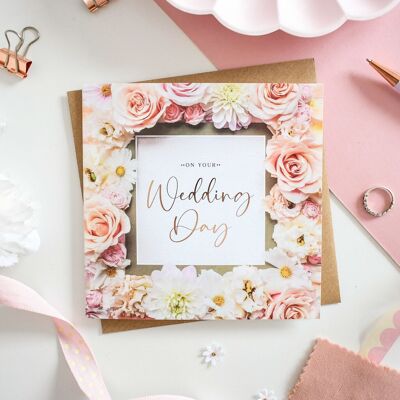 Wedding Day Floral Foiled Greeting Card