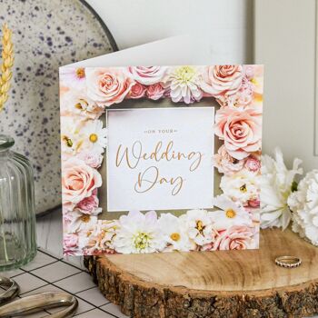 Carte de vœux florale déjouée le jour du mariage 2