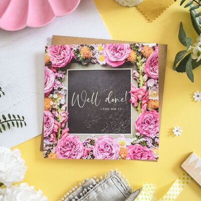Well Done! Floral Foiled Greeting Card