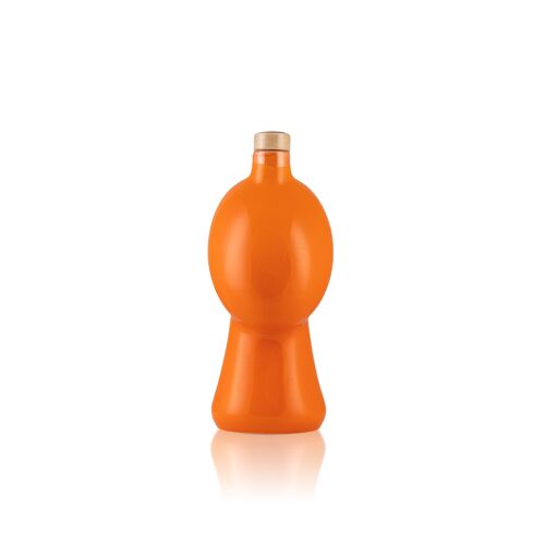 Orcio Arancione monocolore in ceramica con Olio Cirulli Extra Vergine d'oliva 500ml -  Idea Regalo  -