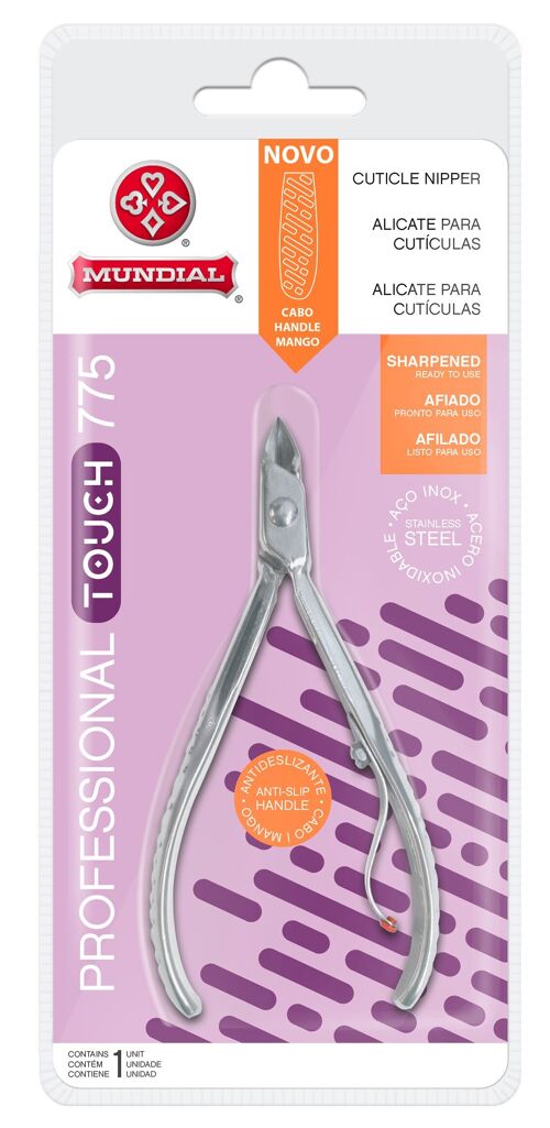 775	MUNDIAL STAINLESS STEEL CUTICLE NIPPER - SOFT TOUCH