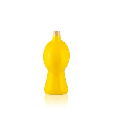 Pot en céramique unicolore jaune avec huile d'olive extra vierge Cirulli 500 ml - Idée cadeau -