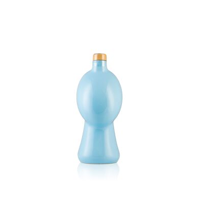 Einfarbiges hellblaues Keramikglas mit Cirulli-Olivenöl Extra Vergine 500 ml - Geschenkidee -