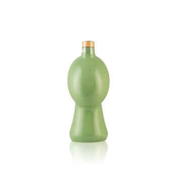 Pot en céramique vert olive uni avec huile d'olive extra vierge Cirulli 500 ml - Idée cadeau - 1