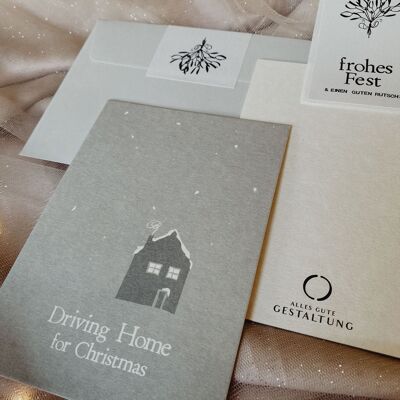 Elegante set de tarjetas navideñas "Driving Home"