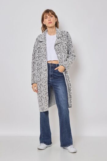 Manteau long imprimé zèbre-FM527 1