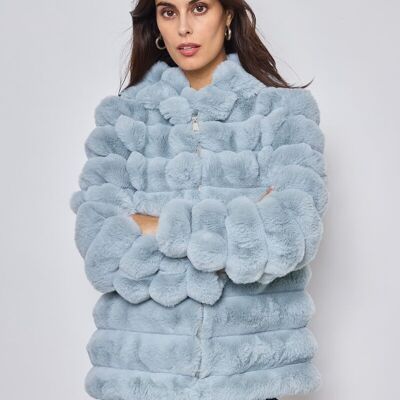 Fur coat - short with hood