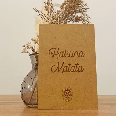 Carte postale en bois "Hakuna Matata"