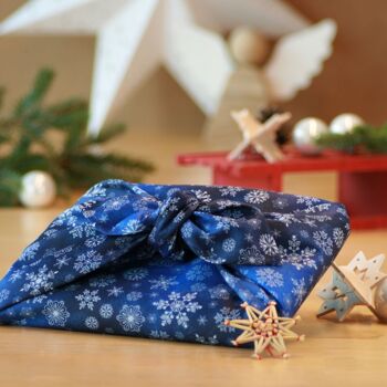Ensemble Furoshiki de 7 serviettes cadeaux en tissu simple face 5