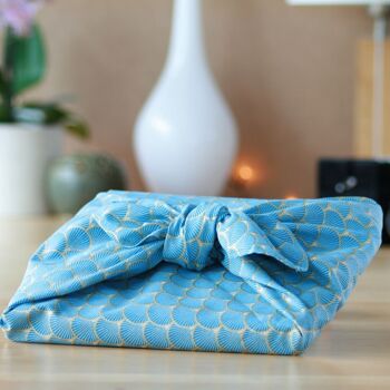 Ensemble Furoshiki de 7 serviettes cadeaux en tissu simple face 3