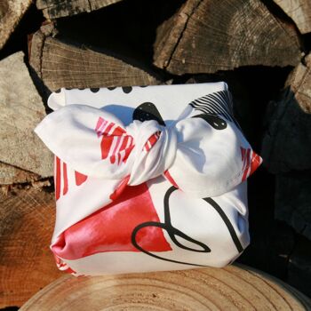 Ensemble Furoshiki de 7 serviettes cadeaux en tissu simple face 8