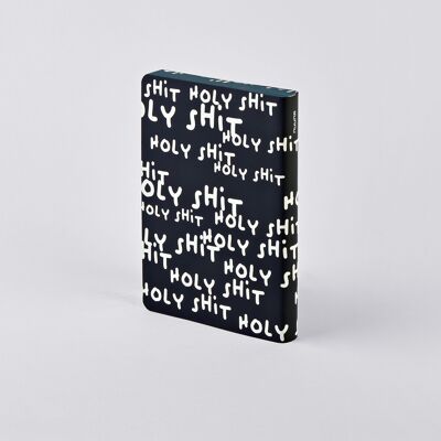 Holy Shit - Graphic S | nuuna notebook A6 | 2.5 mm dot grid | 176 numbered pages | 120g Premium Paper | recycled leather | sustainably produced in Germany