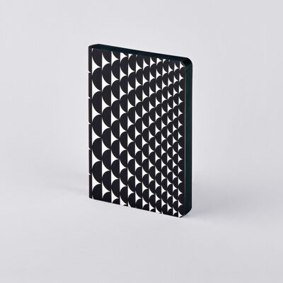 À moitié plein - Graphique S | carnet nuuna A6 | Grille de points de 2,5 mm | 176 pages numérotées | Papier de qualité supérieure 120 g | cuir recyclé | produit de manière durable en Allemagne