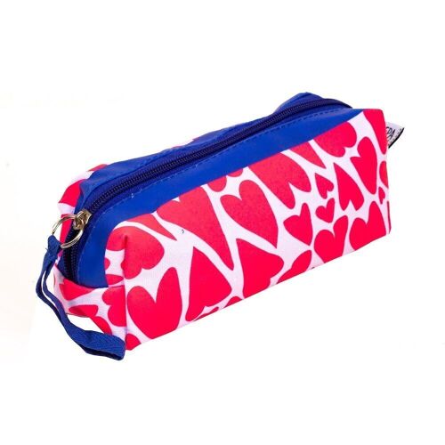 Pepa Lani pencil case square - hearts lila/pink