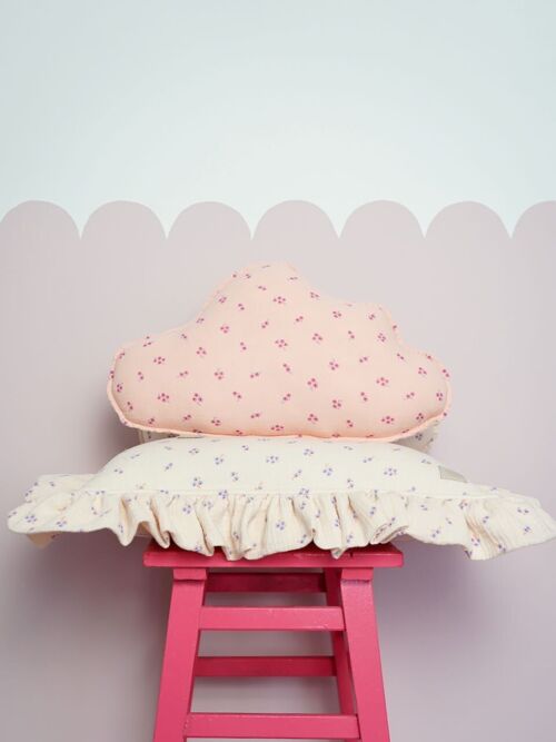 Muslin cloud pillow "Pink forget-me-not"