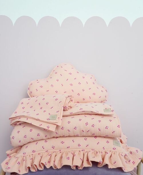 Muslin child cover set  "Pink forget-me-not"