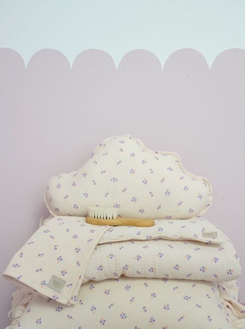 Muslin child cover set  "Purple forget-me-not"