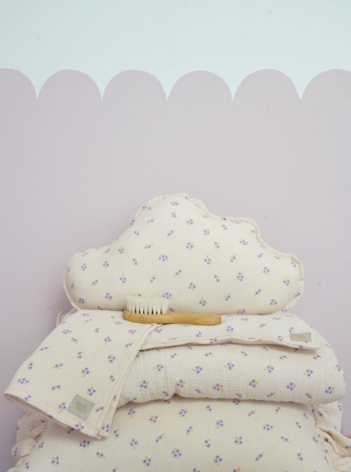 Muslin baby swaddle blanket  "Purple forget-me-not"