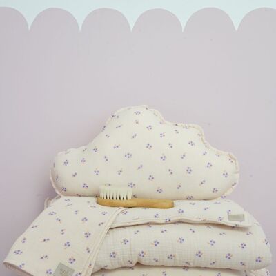 Muslin baby swaddle blanket  "Purple forget-me-not"