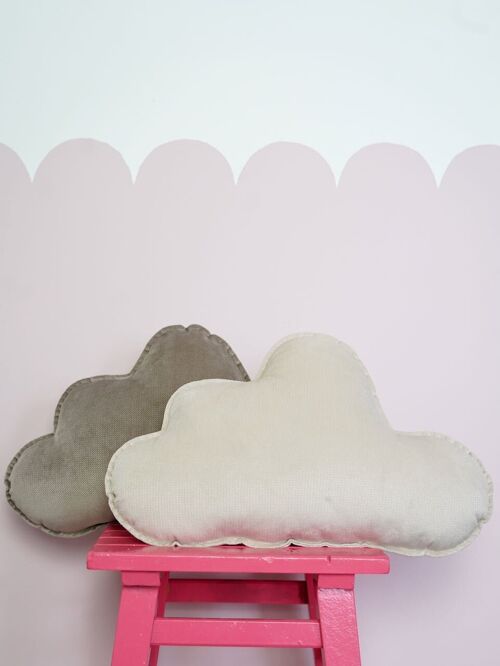 Velvet Cloud Pillow for baby room "Cream"