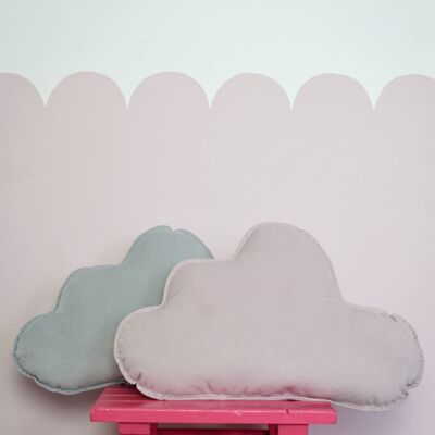Almohada nube de terciopelo para habitación de bebé "Rosa polvo"