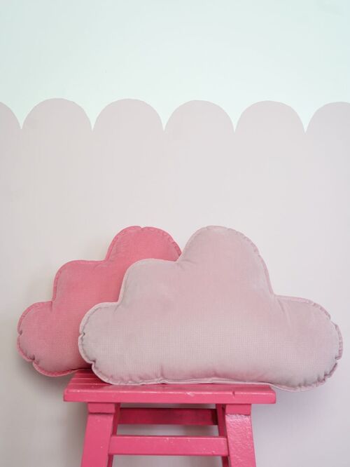 Velvet Cloud Pillow for baby room "Soft pink"