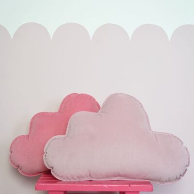 Almohada Nube de Terciopelo para habitación de bebé "Rosa suave"