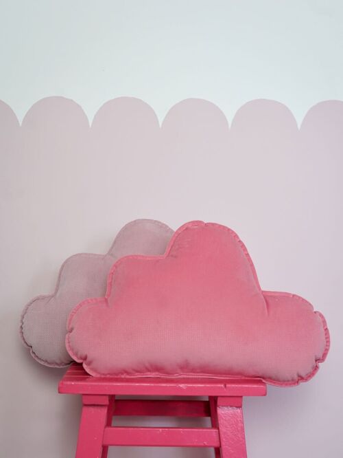 Velvet Cloud Pillow for baby room "Candy pink"