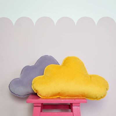 Oreiller Nuage en Velours pour chambre de bébé "Miel"