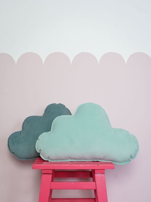 Velvet Cloud Pillow for baby room "Mint"