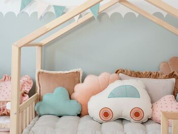 Oreiller Nuage en Velours pour chambre de bébé "Menthe" 4