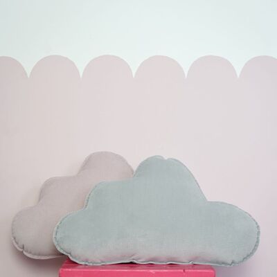 Almohada Nube de Terciopelo para habitación de bebé "Gris"