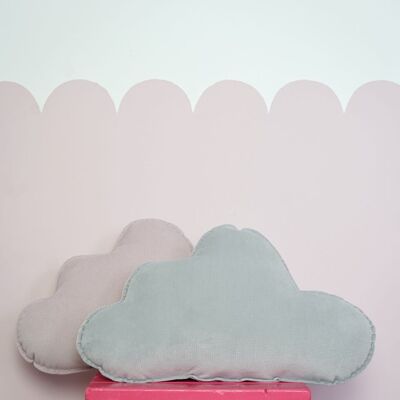Oreiller Nuage en Velours pour chambre de bébé "Gris"