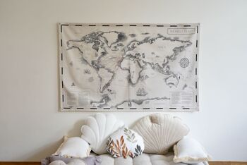 Carte du monde en coton pour enfants "Les voyageurs et leurs sentiers" 4