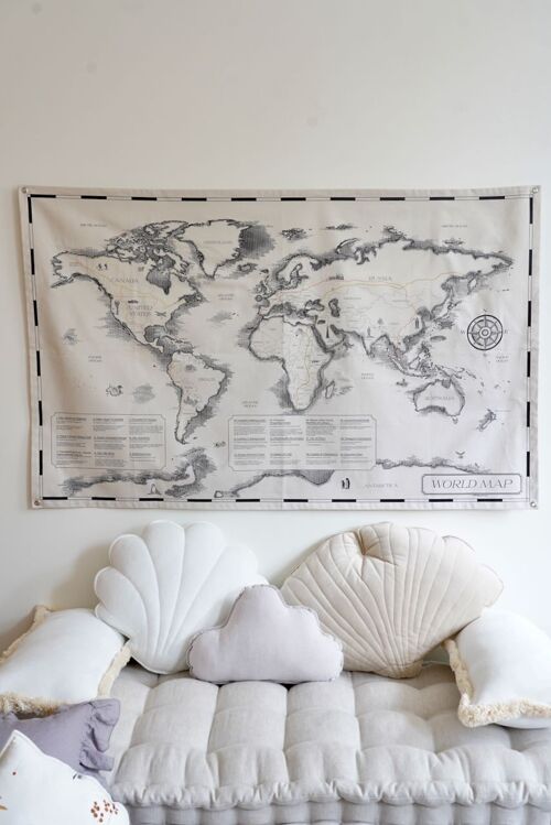 Cotton world map for children "Civilisational achievements"