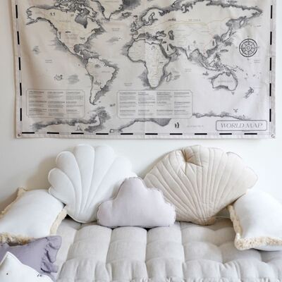 Mappa del mondo in cotone per bambini "Conquiste della civiltà"