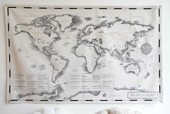 Carte du monde en coton pour enfants "Réalisations civilisationnelles" 2