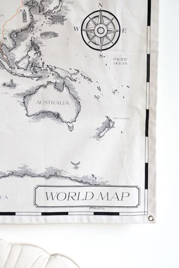 Carte du monde en coton pour enfants "Réalisations civilisationnelles" 3