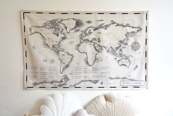 Carte du monde en coton pour enfants "Réalisations civilisationnelles" 35