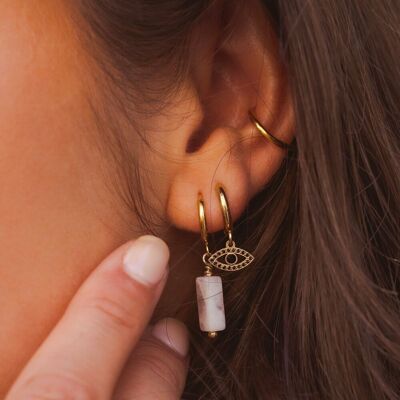 Oulila mini hoop earrings - eye tassels