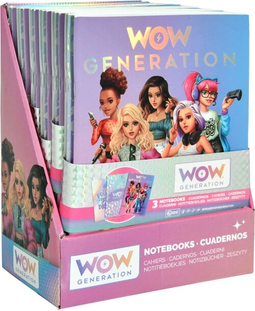 Set de 3 carnets A5 couverture souple - WOW Generation