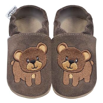 Chaussures pour enfants ours marron foncé 1