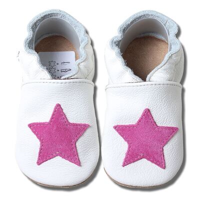 Scarpe per bambini bianche con stella rosa