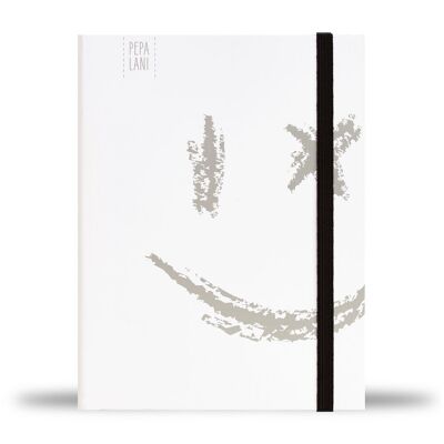 Pepa Lani Notizbuch A5 – Smiley groß silber
