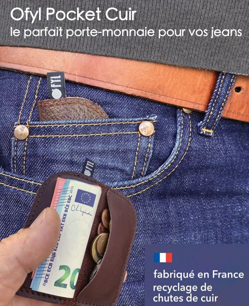 Porte-monnaie en cuir pour l'été / kit de démarrage avec 12 produits et affichette encadrée / made in France