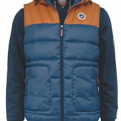 Bicolor sleeveless down jacket