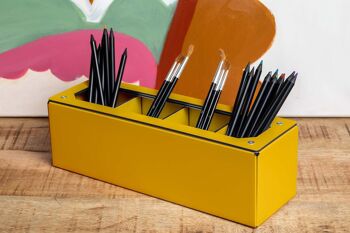 Multipot à crayons - organisateur bureau - 4 compartiments de stockage - 9 coloris - Fabriqué en France 2
